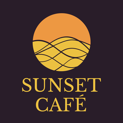 Logo café con sol y desierto - Viajes & Hoteles Logotipo
