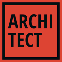 Square red architect firm logo - Indústrias