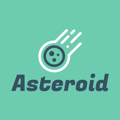 Grünes und graues Asteroiden-Logo - Abstrakt