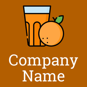 Orange juice logo on a Tenne (Tawny) background - Essen & Trinken