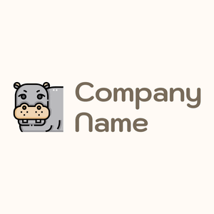 Hippo logo on a Seashell background - Animaux & Animaux de compagnie