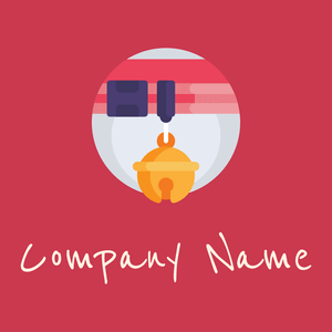 Collar with bell logo on a dark pink background - Tiere & Haustiere
