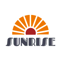 Logo mit orangefarbener und roter Sonne - Landwirtschaft Logo