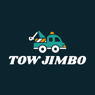 Blue and yellow tow truck logo - Reinigung & Wartung