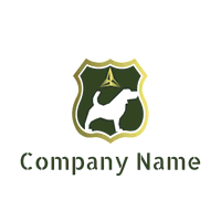 Logotipo perro en escudo - Seguridad Logotipo