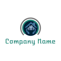 Logo de casa y familia - Niños & Guardería Logotipo