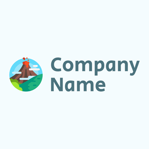 Volcano logo on a Azure background - Abstrakt