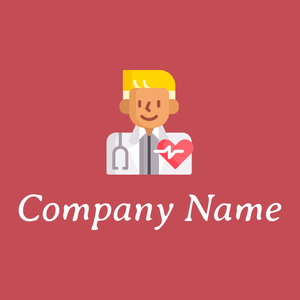 Cardiologist logo on a red background - Hospital & Farmácia