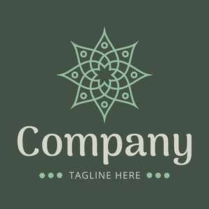 Yoga logo with flower on dark green - Juegos & Entretenimiento