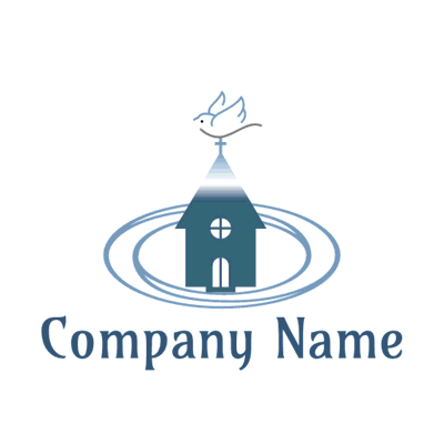 Logotipo de iglesia y paloma - Religión Logotipo