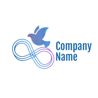 Logotipo de símbolo de paloma e infinito - Religión Logotipo