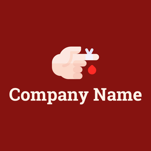 Finger logo on a Falu Red background - Medisch & Farmaceutisch