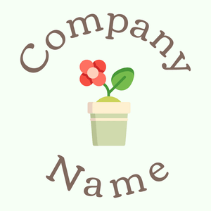 Flower logo on a Honeydew background - Domaine de l'agriculture