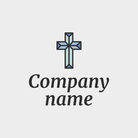 Stained glass cross logo - Religión