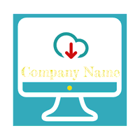 Logo con pantalla de ordenador y nube - Computadora Logotipo