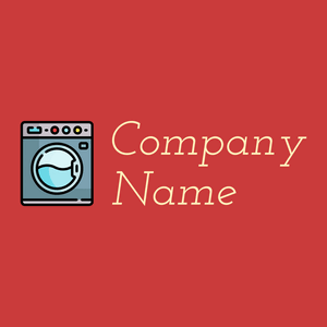 Washing machine logo on a Mahogany background - Limpeza & Manutenção