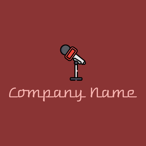 Microphone logo on a Old Brick background - Arte & Entretenimiento