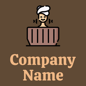 Hot tub logo on a Very Dark Brown background - Spa & Estética