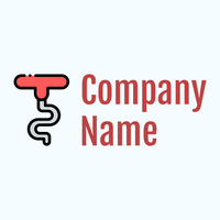 Outlined Corkscrew logo on a Alice Blue background - Abstrato