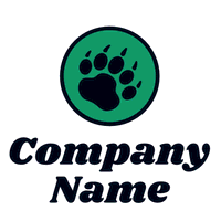 Tierpfoten-Logo, grüner Bär - Bau & Werkzeuge Logo