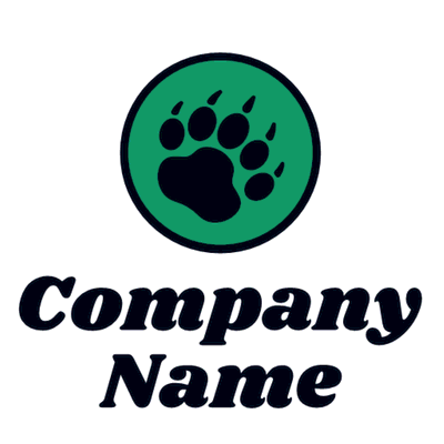 Tierpfoten-Logo, grüner Bär - Sicherheit Logo