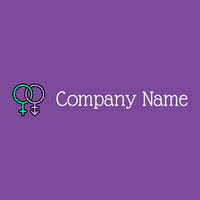 Bisexual logo on a Studio background - Partnervermittlung