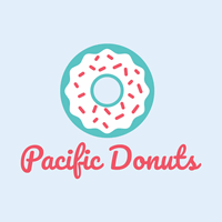Logotipo de rosquillas rosas y azules - Alimentos & Bebidas Logotipo