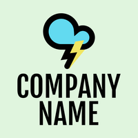 Cloud with lightning logo  - Industrie