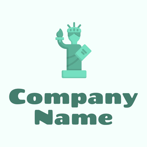 Statue of liberty on a Mint Cream background - Architectuur