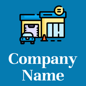Car wash logo on a blue background - Automobile & Véhicule