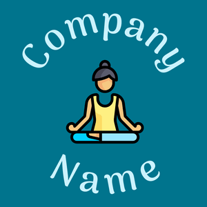 Yoga logo on a Teal background - Religiosidade