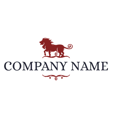Lujoso logo de león rojo - Animales & Animales de compañía Logotipo