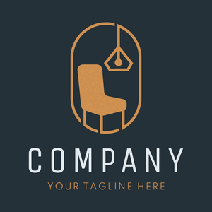 Gold and dark blue furniture logo - Muebles de casa