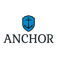 Logo with a blue anchor - Construcción & Herramientas