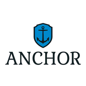 Logo with a blue anchor - Indústrias
