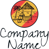 Logotipo de surf y playa - Viajes & Hoteles Logotipo