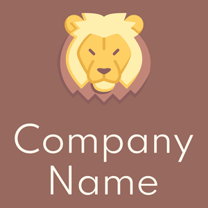 Lion logo on a Dark Chestnut background - Animali & Cuccioli