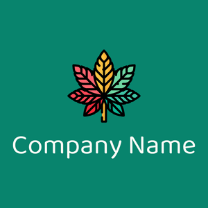 Marijuana logo on a Pine Green background - Domaine de l'agriculture