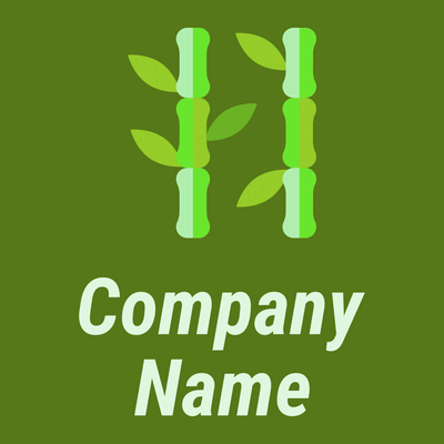 Bamboo logo on a Olive Drab background - Floral