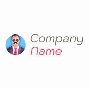 Father with mustache logo on a White background