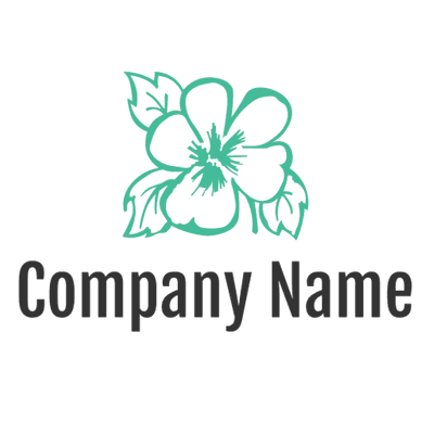 Logotipo flor y hojas verdes - Spa & Estética Logotipo