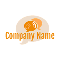 Logotipo de burbujas naranja que hablan - Internet Logotipo