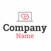 Dating logo with computer and hearts - Rencontre