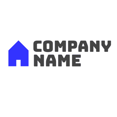 Logo con casita azul - Muebles de casa Logotipo