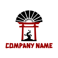 Logotipo de restaurante asiático con templo - Spa & Estética Logotipo