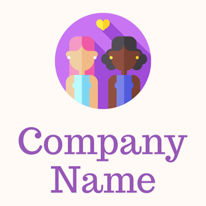 Couple logo on a Seashell background - Citas