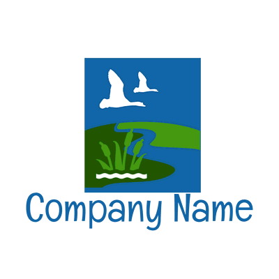Logotipo de paisaje con dos pájaros - Paisage Logotipo