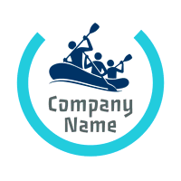 Logo del equipo de rafting azul - Deportes Logotipo
