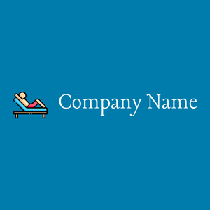 Convenient logo on a Cerulean background - Abstracto