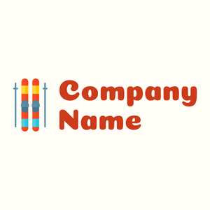 Ski poles logo on a Floral White background - Kleinhandel